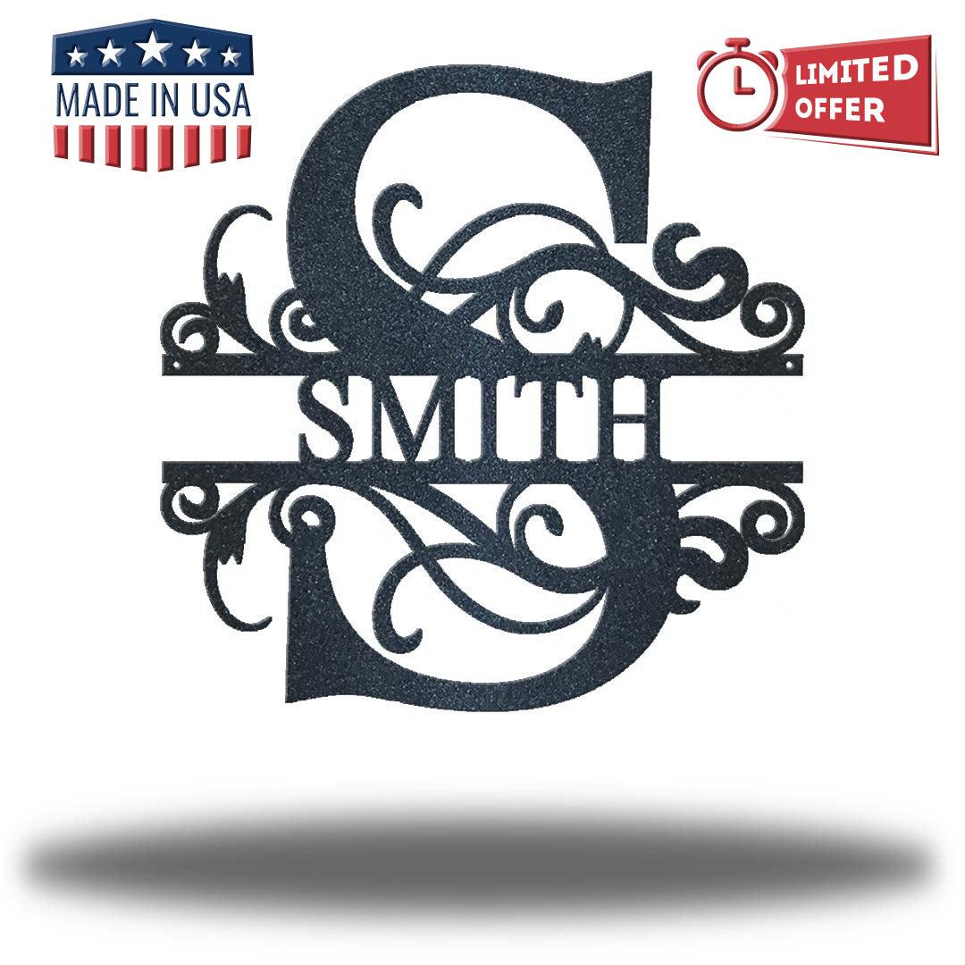 Riverside Designs-Swirl Split Letter Monogram (COPY)-Metal Wall Art Décor